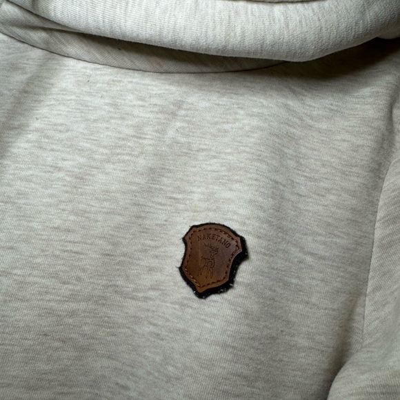 Naketano cowl neck pullover hoodie in an oatmeal - Picture 5 of 10
